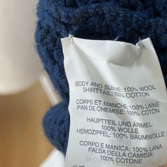 J.Crew Wool Skirt Tail Sweater Small Blue White - Picture 7 of 8